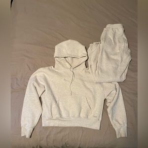 Aritzia TNA perfect boyfriend hoodie (shrunken version) and sweatpants